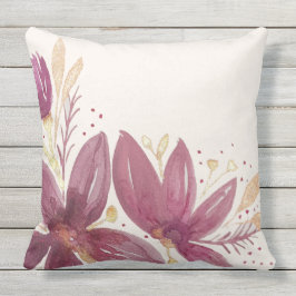 Passionslose Blume, Aquarellbrunnen und Gold Kissen