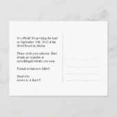 Passionsrote schwarze Typografie modern Save the D Ankündigungspostkarte (Rückseite)