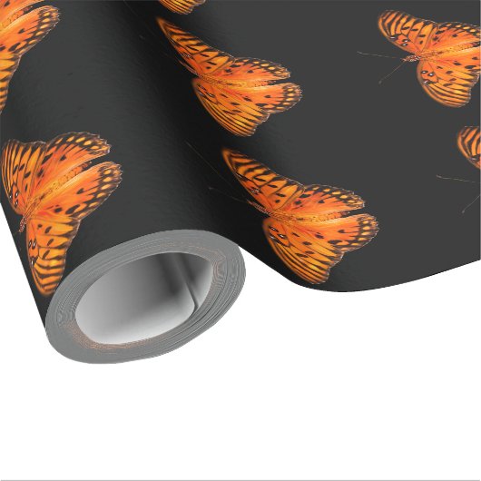 Passionsschmetterling, orange braun, schwarz geschenkpapier (Rolleneckpunkt)