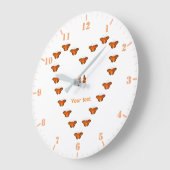 Passionsschmetterlinge in Herzform Große Wanduhr (Winkel)