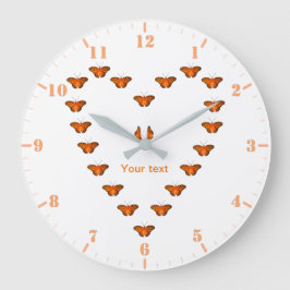 Passionsschmetterlinge in Herzform Große Wanduhr