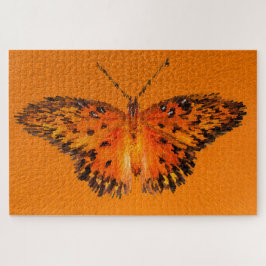 Passionsschmetterlingsflügel auf Orange Puzzle