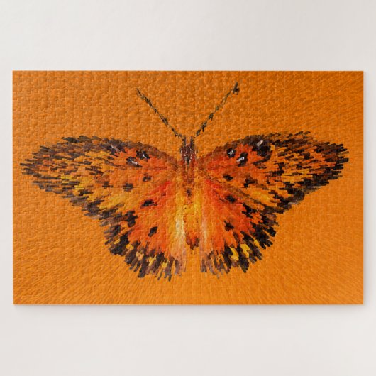 Passionsschmetterlingsflügel auf Orange Puzzle (Horizontal)