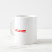 Passiv aggressive Briefmarke Kaffeetasse (Vorderseite Links)