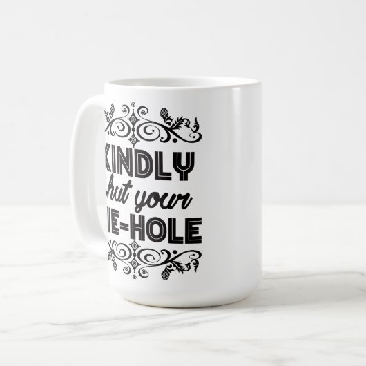 Passiv aggressiver Kaffee Lover Ruhe bitte Kaffeetasse (Vorderseite Links)