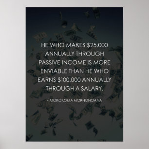 Passives Einkommen vs. Gehälter - Erfolg und Huste Poster