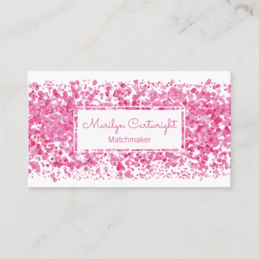 Passmacher Pink Speckle Business Card Visitenkarte (Vorderseite)