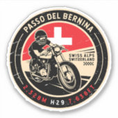 Passo del Bernina | Schweiz | Motorrad Aufkleber (Vorderseite)