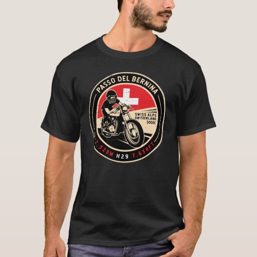 Passo del Bernina | Schweiz | Motorrad T-Shirt (Vorderseite)