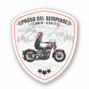 Passo del Sempione italienisch Schweizer Berge Mot Aufkleber