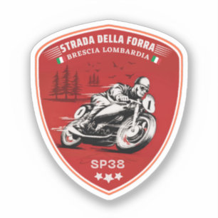 Passo della Forra auf dem Motorrad italienische AP Aufkleber
