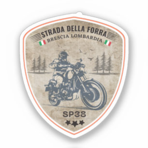 Passo della Forra auf dem Motorrad italienische Aufkleber