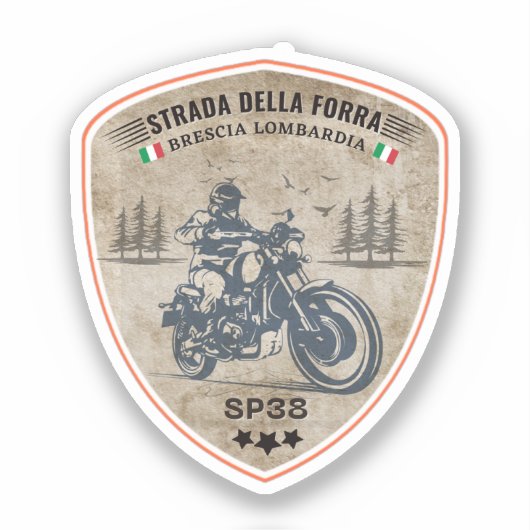 passo della forra in moto italiana aparo aufkleber (Vorderseite)