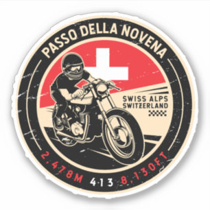 Passo della Novena   Schweiz   Motorrad Aufkleber