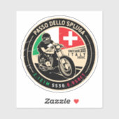 Passo Dello Spluga Italien Schweiz Motorrad Aufkleber (Blatt)