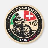 Passo Dello Spluga Italien Schweiz Motorrad Magnet (Vorne)