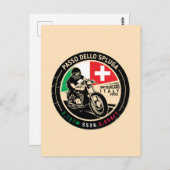 Passo Dello Spluga Italien Schweiz Motorrad Postkarte (Vorne/Hinten)