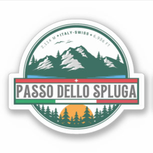 Passo dello Spluga italienisch schweizer Berge Mot Aufkleber