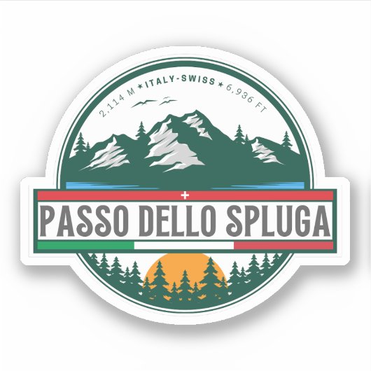 Passo dello Spluga italienisch schweizer Berge Mot Aufkleber (Vorderseite)