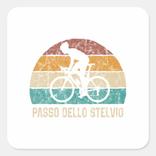 Passo Dello Stelvio Cycling Climb Sticker Retro (Vorderseite)