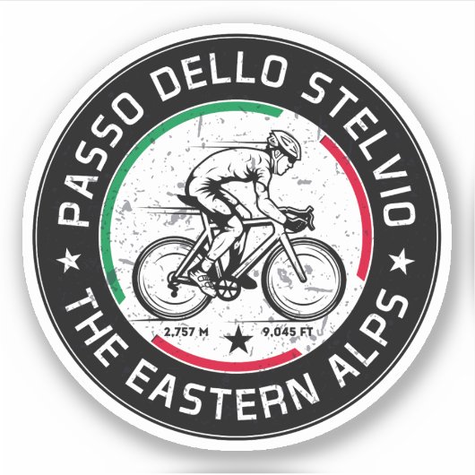 passo dello stelvio - stelvio pass italian Cycling Aufkleber (Vorderseite)