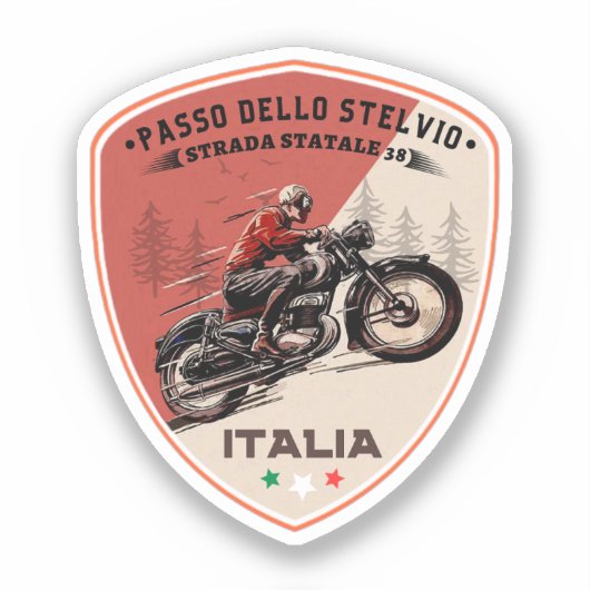 passo dello stelvio - stelvio Pass italiana Alp Aufkleber (Vorderseite)