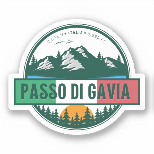 passo di gavia - gavia pass italiana alp aufkleber (Vorderseite)