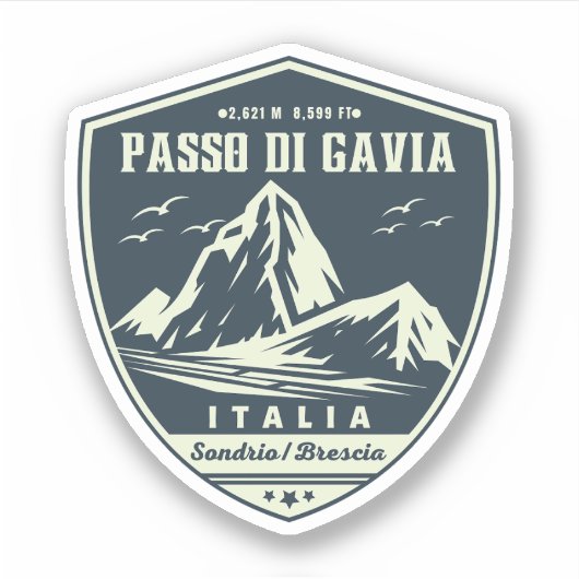 passo di gavia - gavia pass italiana alp aufkleber (Vorderseite)