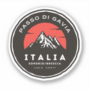Passo di Gavia - Gavia-Pass italienische Berge al Aufkleber