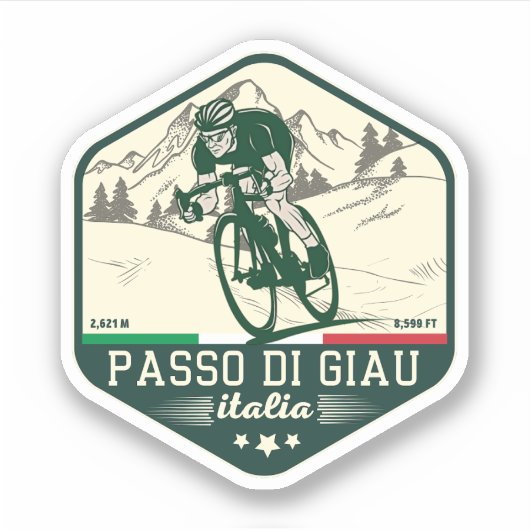passo di giau - giau pass italiana aufkleber (Vorderseite)