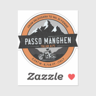 Passo Manghen Italian Alps Motorrad-Abzeichen Aufkleber