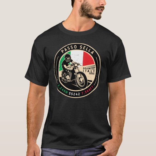 Passo Sella | Italien | Motorrad T-Shirt (Vorderseite)