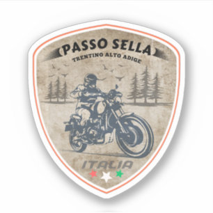 Passo Sella italienische Berge Motorrad Aufkleber