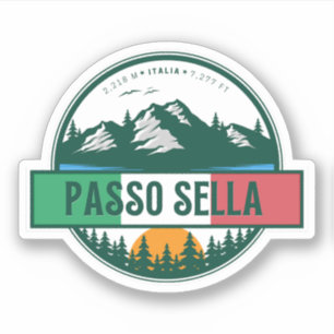 Passo Sella italienische Gebirgsmotorradtour Aufkleber