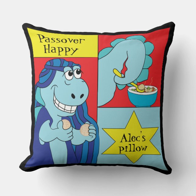 Passover 20/20" Pillow Dinosaur Happy Kissen (Vorderseite)
