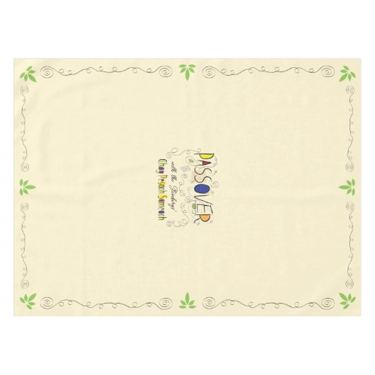 Passover 52/70" Tablecloth "Passover Chag Sameach" Tischdecke (Vorderseite (Horizontal))