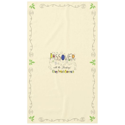 Passover 60/104" Tablecloth Passover Chag Sameach Tischdecke (Vorderseite)