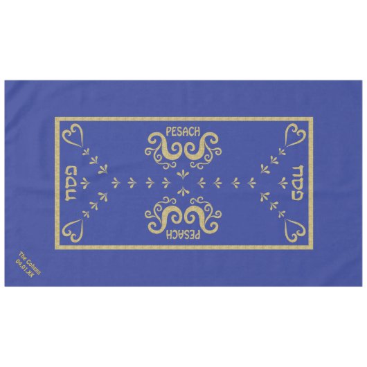 Passover 60/104 Tabletts "Passover Gold Elegant" Tischdecke (Vorderseite (Horizontal))