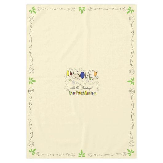 Passover 60/84" Tablecloth "Passover Chag Sameach" Tischdecke (Vorderseite)