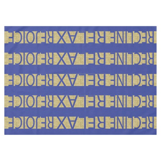 Passover 60/84" Tablecloth Passover R & R Bl/Gld Tischdecke (Vorderseite (Horizontal))