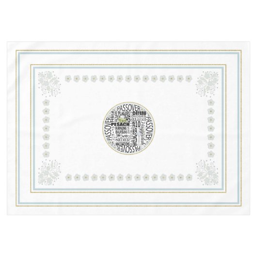 Passover 60/84" Tablettenfilm "Pessach Dayenu Tuch Tischdecke (Vorderseite (Horizontal))