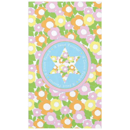 Passover 60" x 104" Tabletecloth "A Sweet Pessach" Tischdecke (Vorderseite)