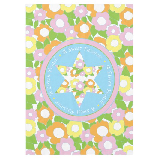 Passover 60" x 84" Tabletecloth "A Sweet Pessach" Tischdecke (Vorderseite)