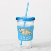 Passover Acrylic Blue Tumbler 16 oz Matzah Shark Acryltrinkbecher (Rückseite)