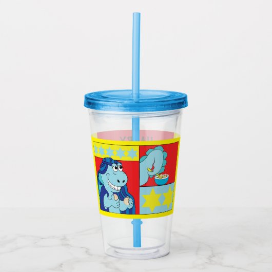 Passover Acrylic Tumbler 16 oz Hungry Dinosaur Acryltrinkbecher (Vorderseite)