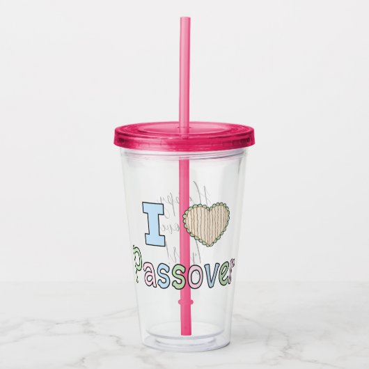Passover Acrylic Tumbler 16 oz I Liebe Pessach Acryltrinkbecher (Vorderseite)