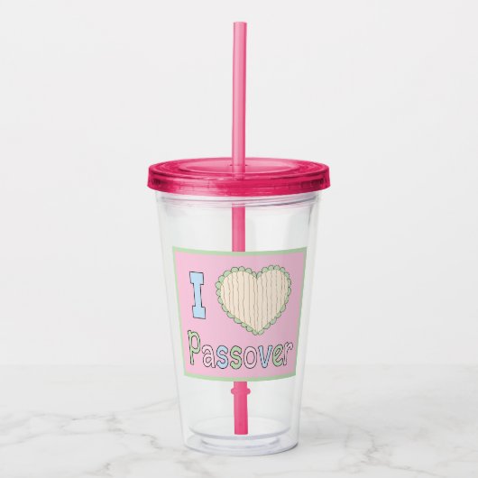 Passover Acrylic Tumbler 16 oz I Liebe Pessach Acryltrinkbecher (Vorderseite)