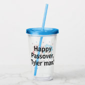 Passover Acrylic Tumbler 16 oz Matzah Man Acryltrinkbecher (Rückseite)
