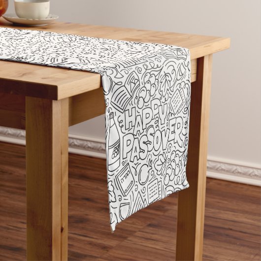 Passover Black and White Table Runner Kurzer Tischläufer (Beispiel)