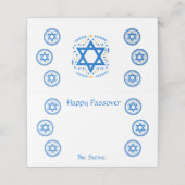 PASSOVER Blue Star of David NAME White  Platzkarte (Außenseite Aufgefaltet)